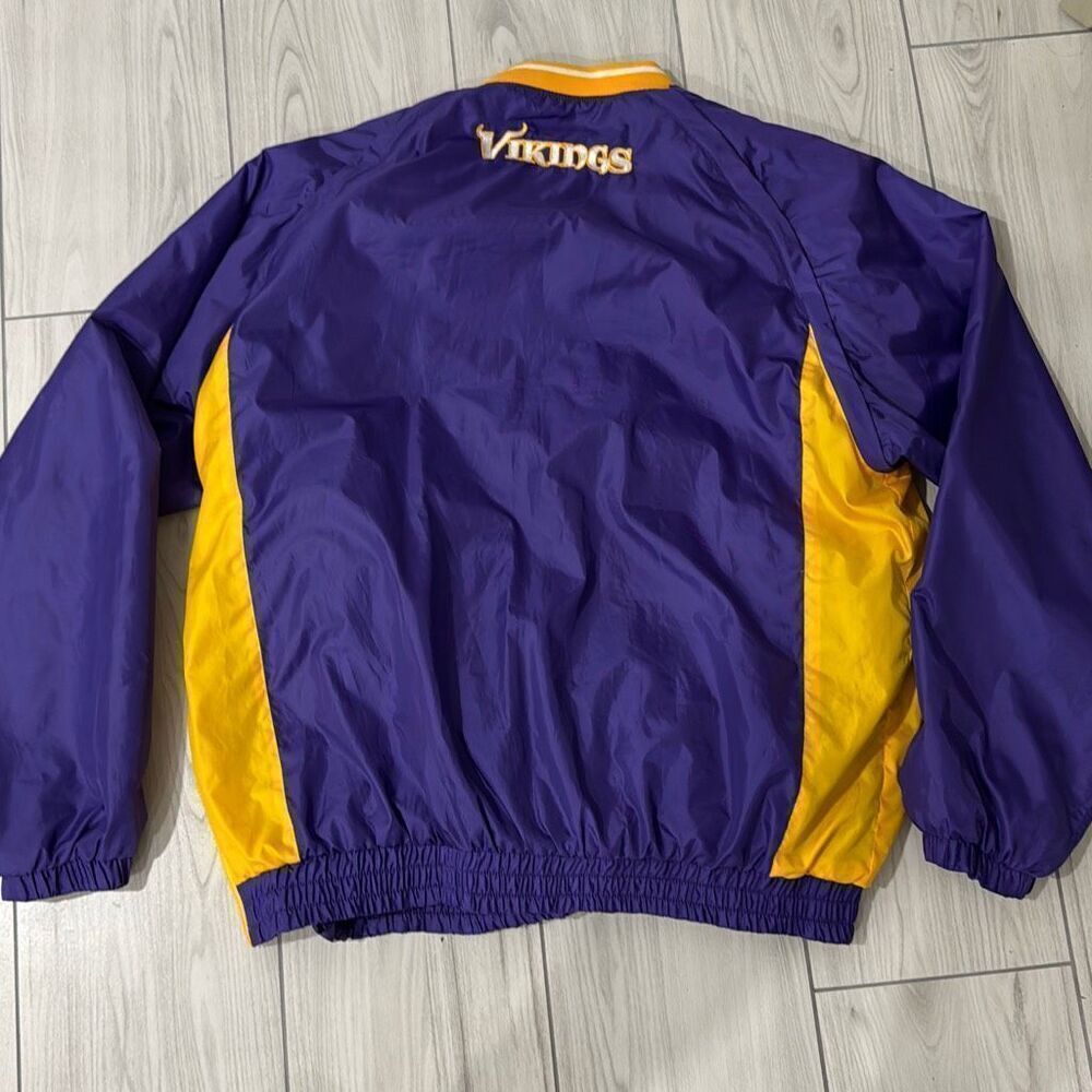 MInnesota Vikings NFL Embroidered Logo Pull Over Windbreaker Jacket Size Large E - Picture 9 of 9